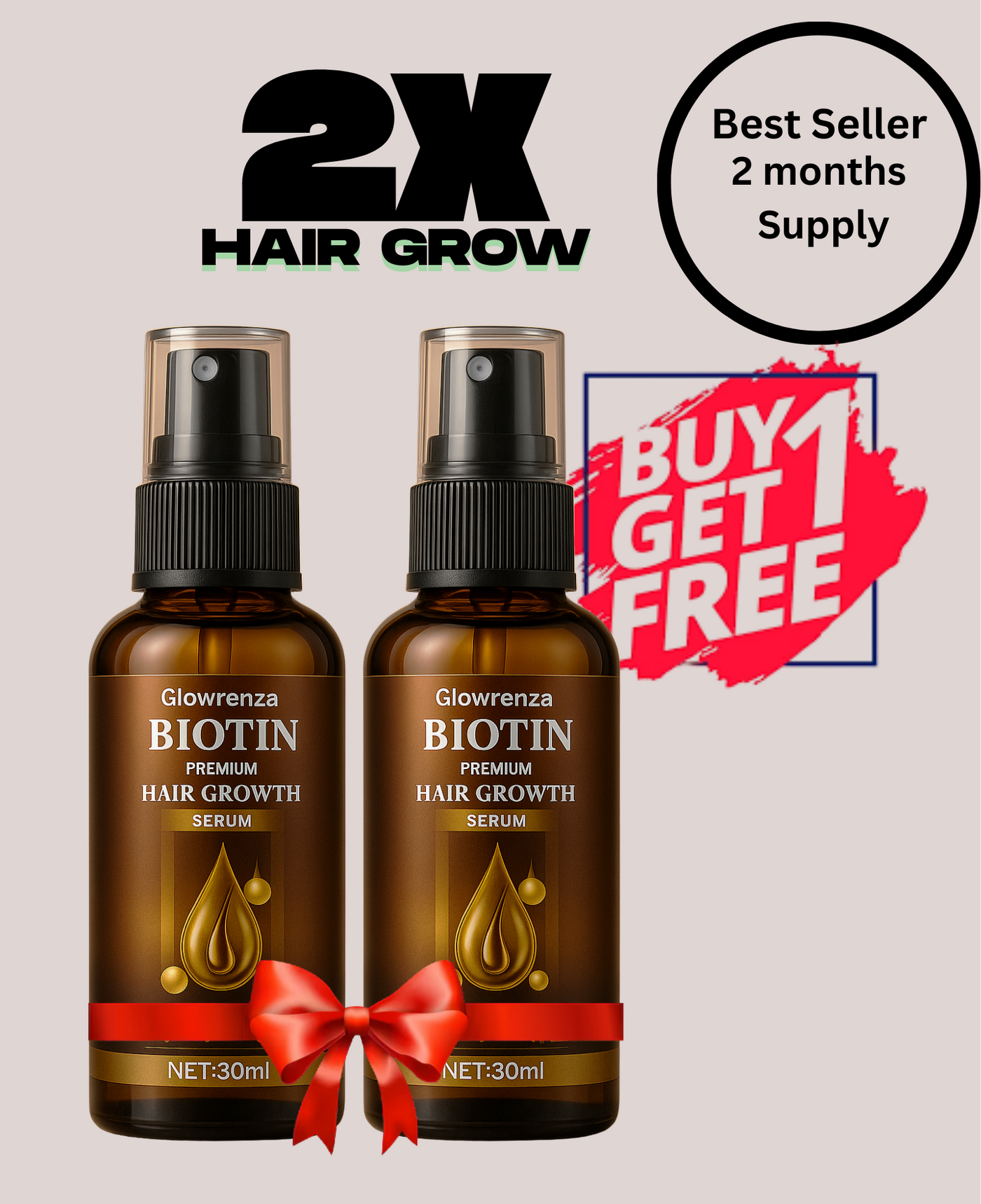 Biotin Hair Growth Serum for Thicker, Stronger Hair