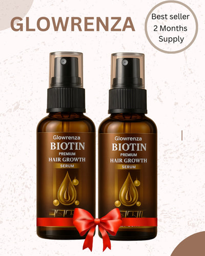 Glowrenza Biotin Hair Growth Serum – 2-bottle bundle (Best Seller), 2-month supply